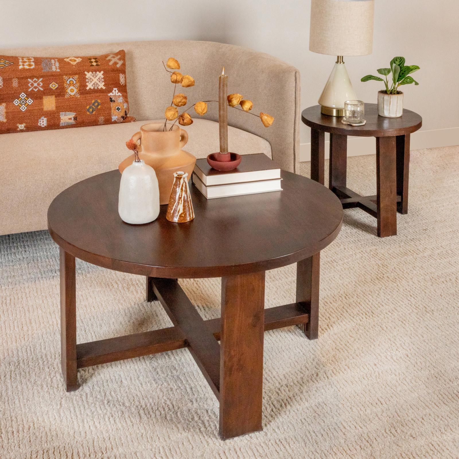Blakely Trestle Round Coffee Table 12 Blakely Trestle Round Coffee Table