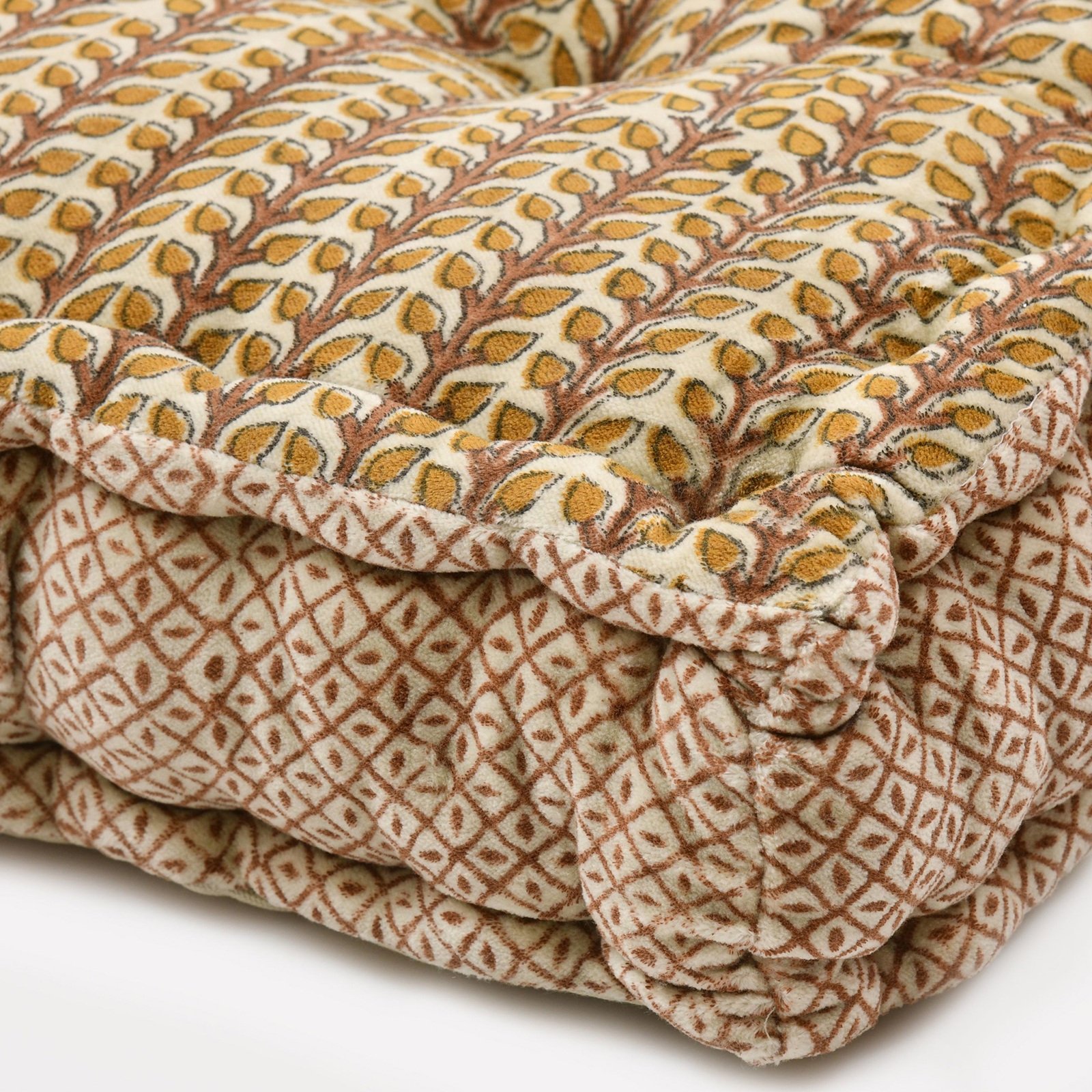 Block Print Square Meditation Cushion 5 Block Print Square Meditation Cushion