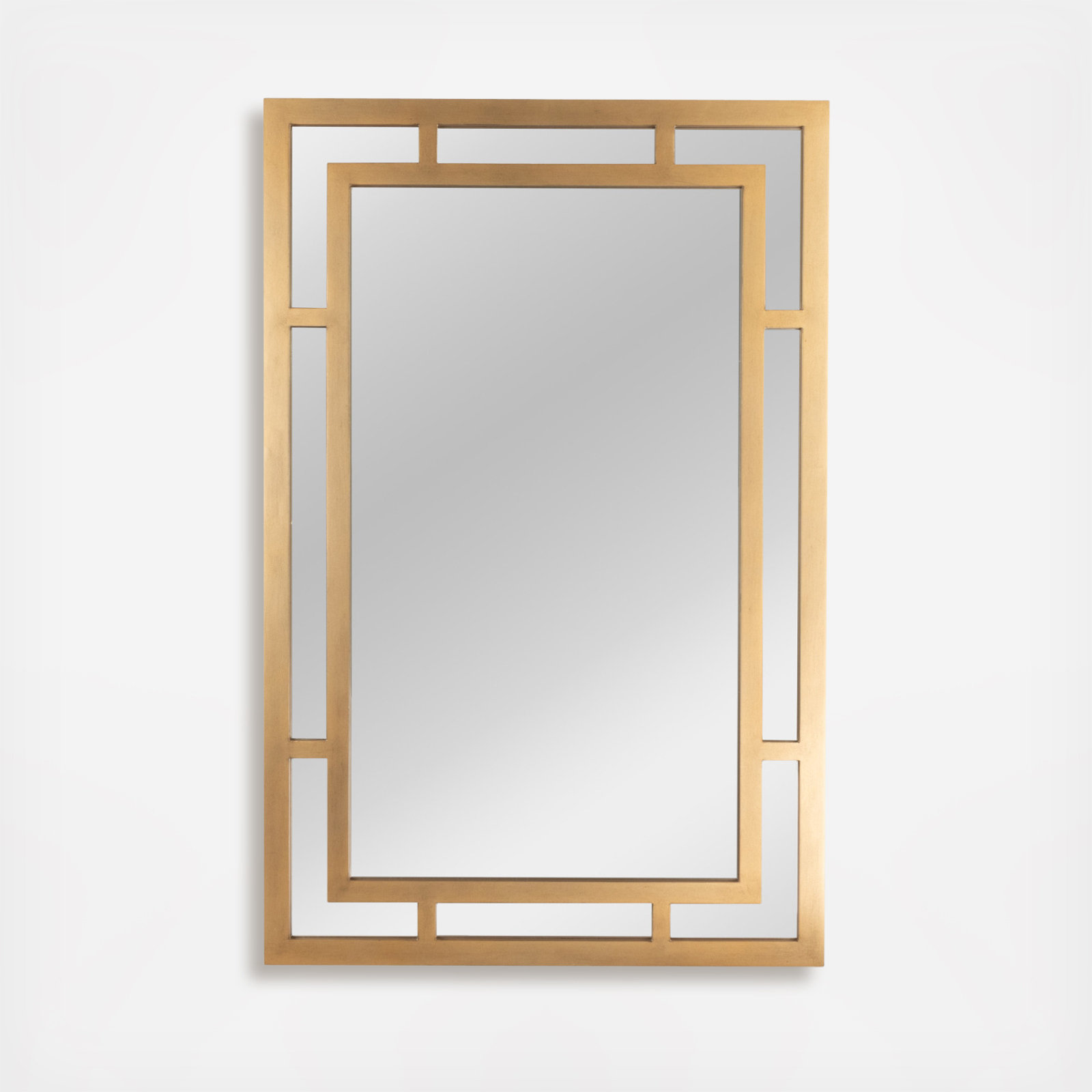 Berlin Vintage Glass Wall Mirror with Geometric Art Deco Frame 2 Berlin Vintage Glass Wall Mirror with Geometric Art Deco Frame