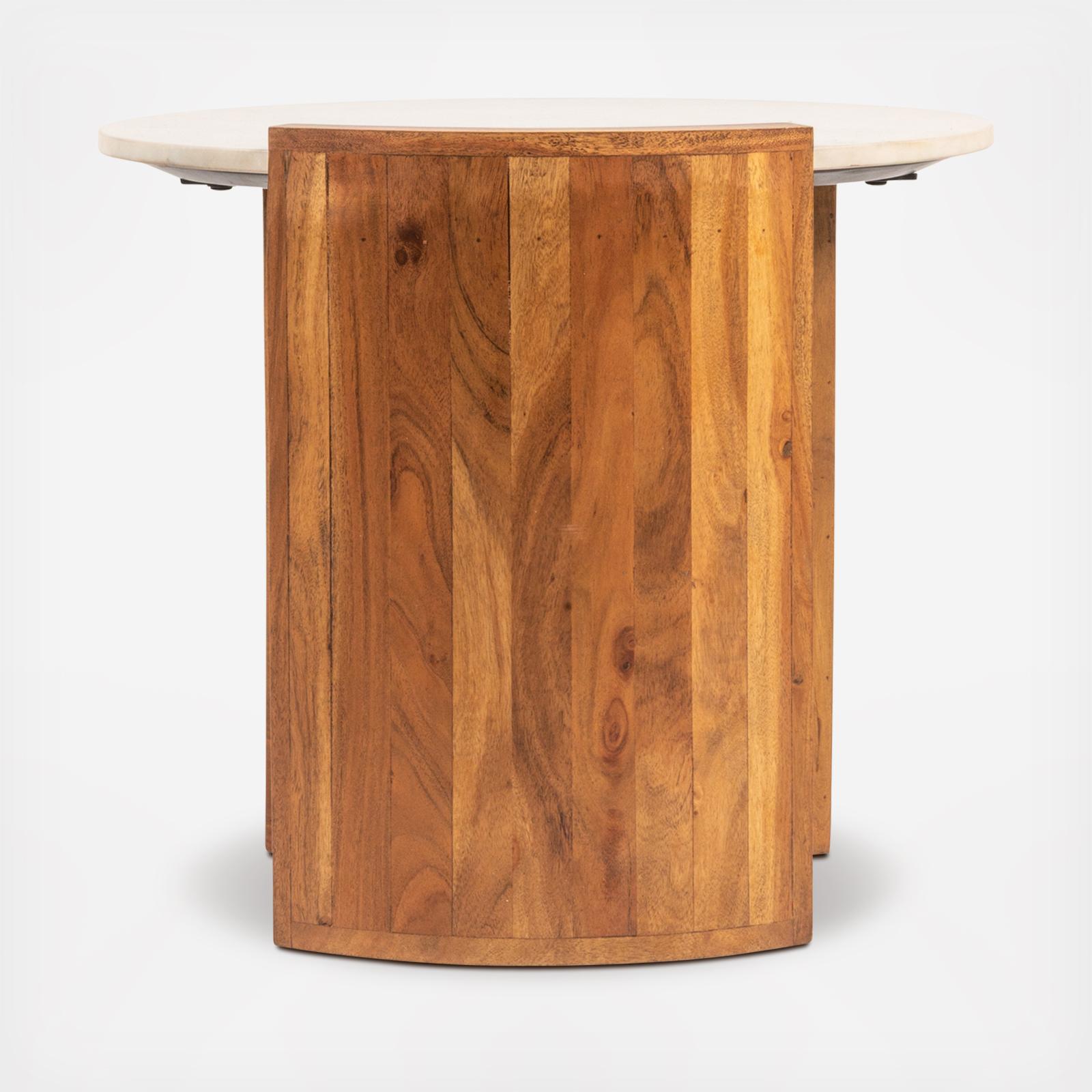 Bodhi Round Marble & Mango Wood Semi-Enclosed Coffee Table 5 Bodhi Round Marble & Mango Wood Semi-Enclosed Coffee Table