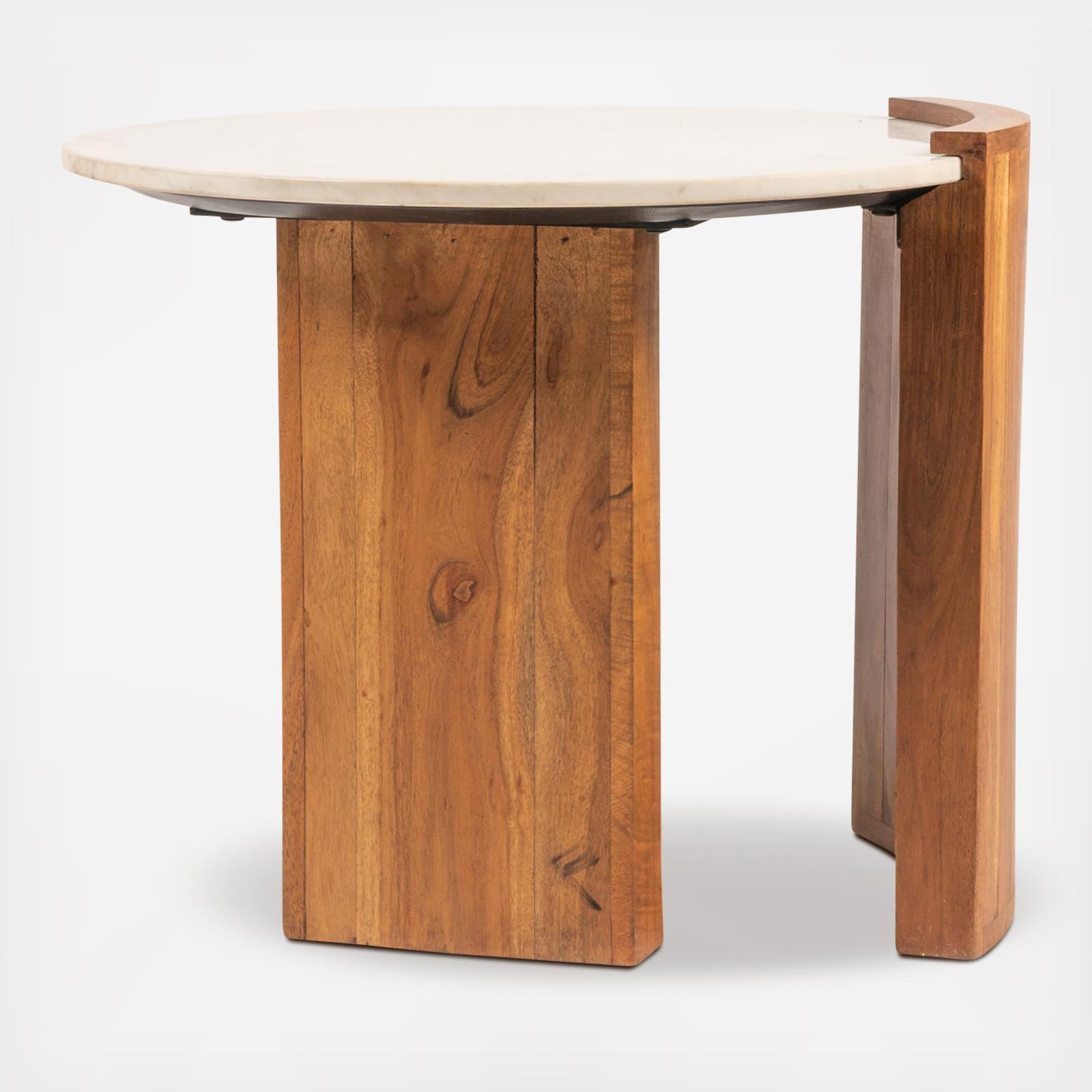 Bodhi Round Marble & Mango Wood Semi-Enclosed Coffee Table 7 Bodhi Round Marble & Mango Wood Semi-Enclosed Coffee Table