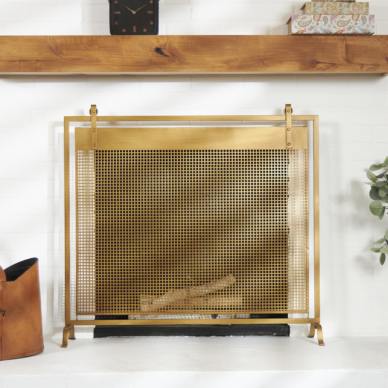 Bolted Single Panel Fireplace Screen 1 Bolted Single Panel Fireplace Screen