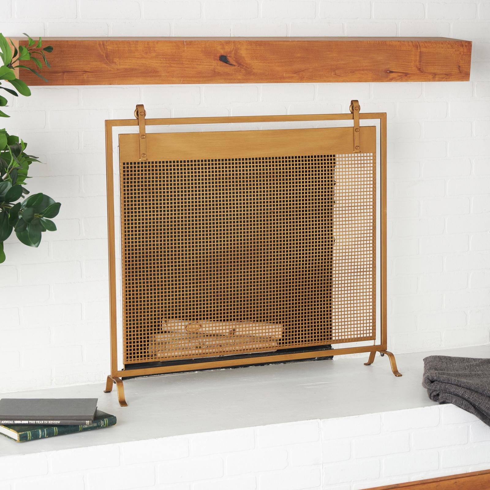 Bolted Single Panel Fireplace Screen 6 Bolted Single Panel Fireplace Screen