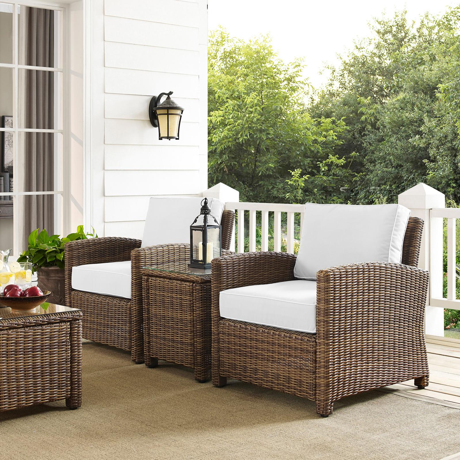 Bradenton 3-Piece Outdoor Wicker Armchair Set 8 Bradenton 3-Piece Outdoor Wicker Armchair Set