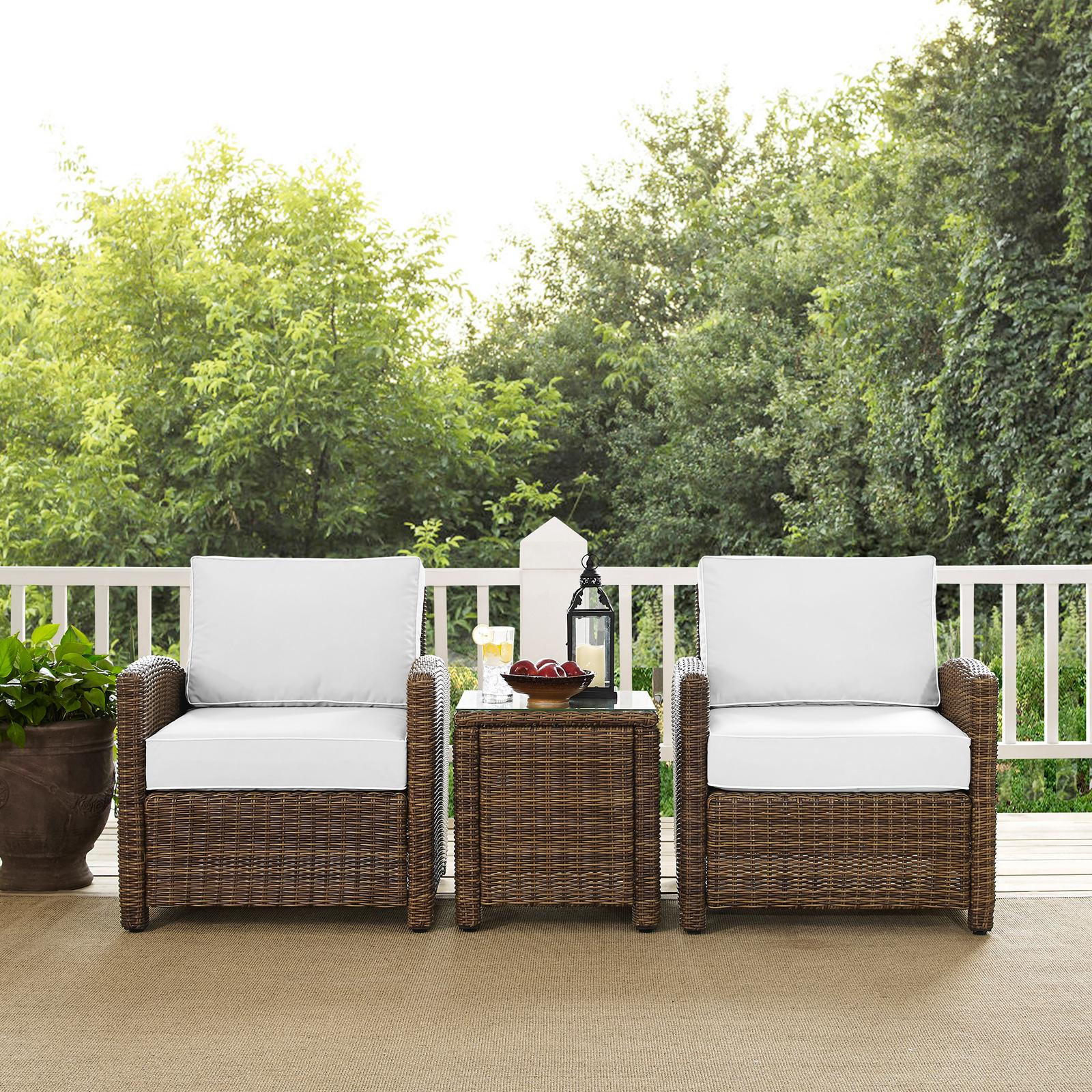 Bradenton 3-Piece Outdoor Wicker Armchair Set
