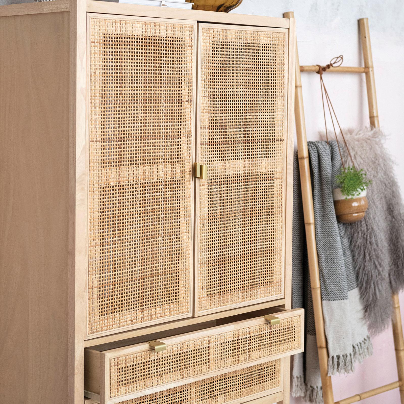 Bohemian Woven Cane Cabinet 17 Bohemian Woven Cane Cabinet