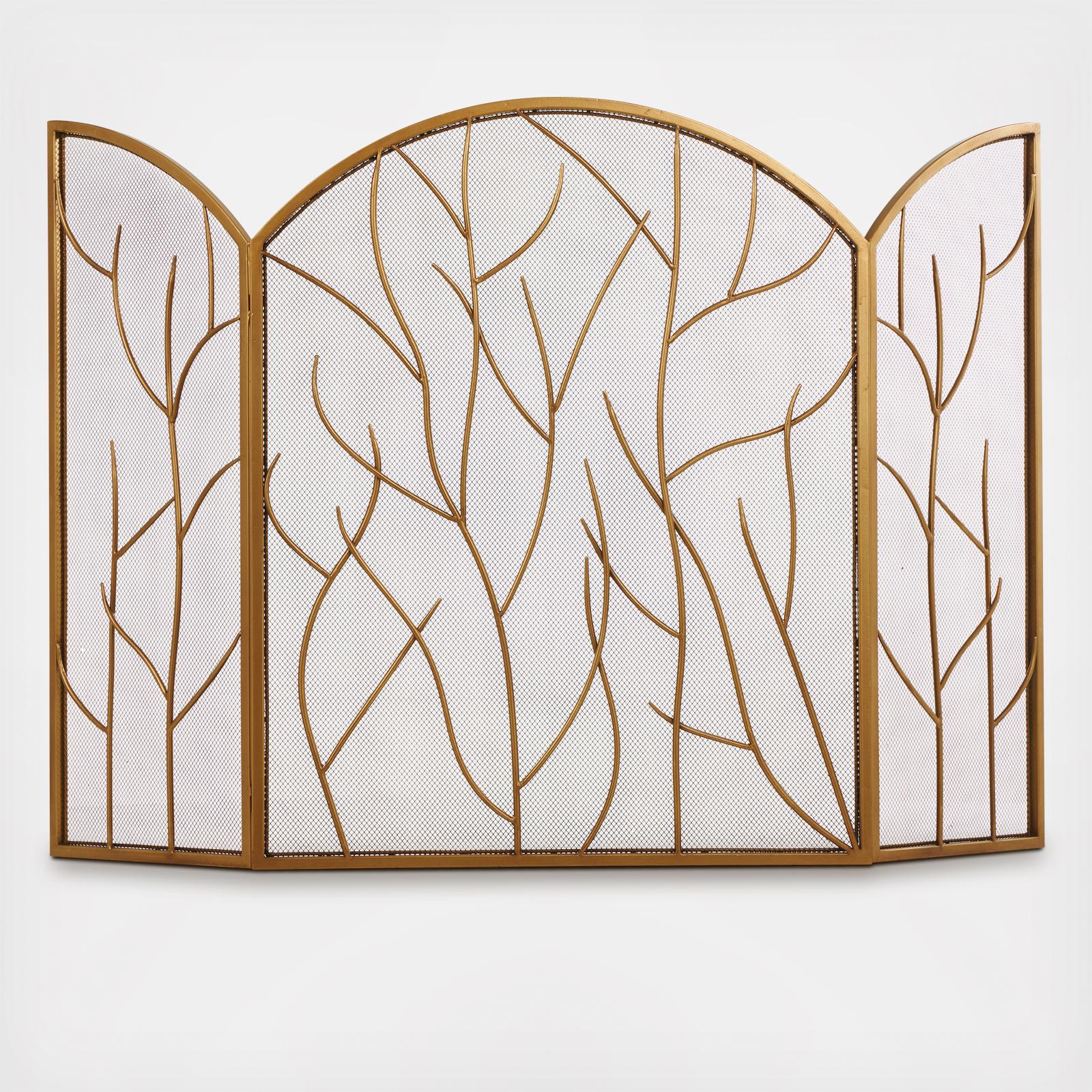Branch 3-Panel Fireplace Screen 2 Branch 3-Panel Fireplace Screen