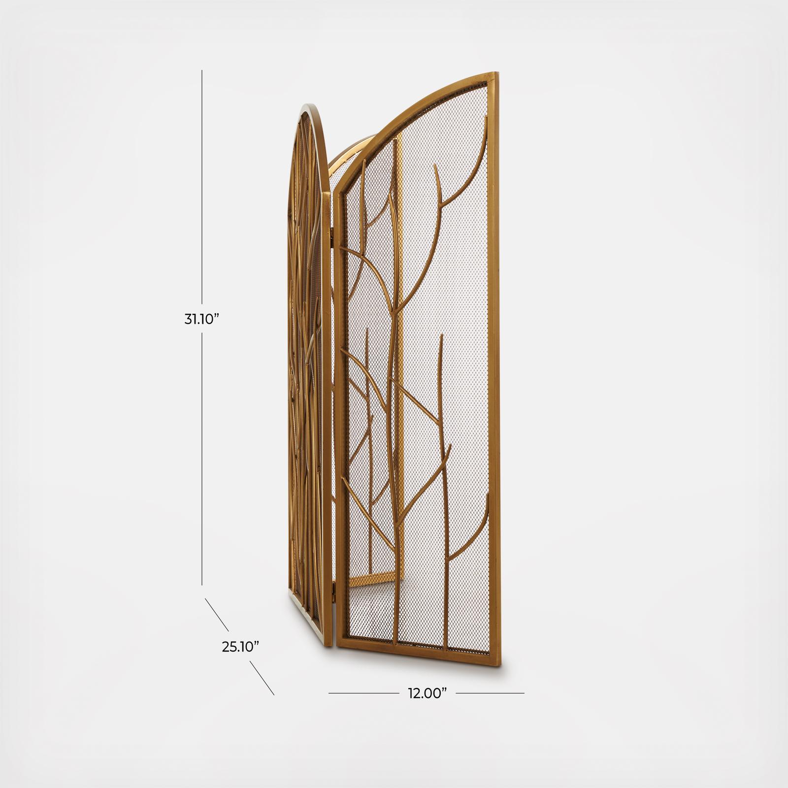 Branch 3-Panel Fireplace Screen 8 Branch 3-Panel Fireplace Screen