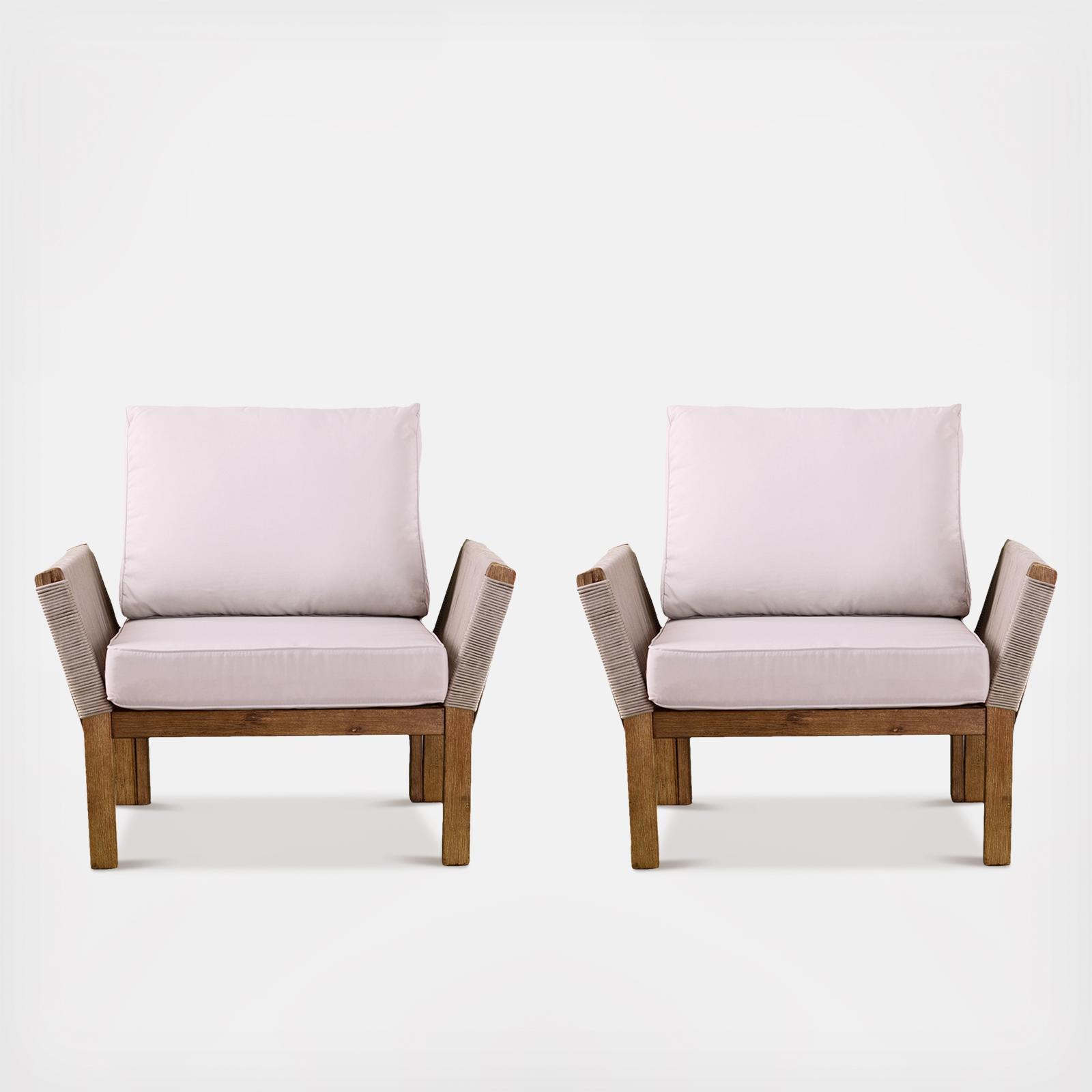 Brendina Outdoor Armchair, Set of 2 2 Brendina Outdoor Armchair, Set of 2