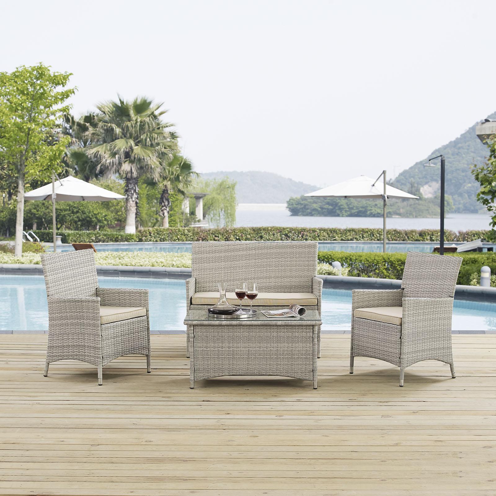 Bridge 4-Piece Outdoor Patio Conversation Set 15 Bridge 4-Piece Outdoor Patio Conversation Set