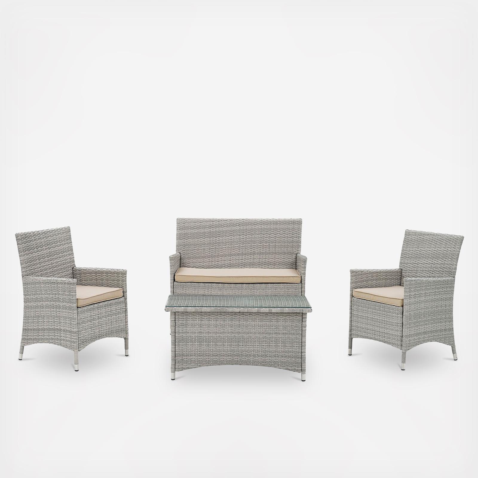 Bridge 4-Piece Outdoor Patio Conversation Set