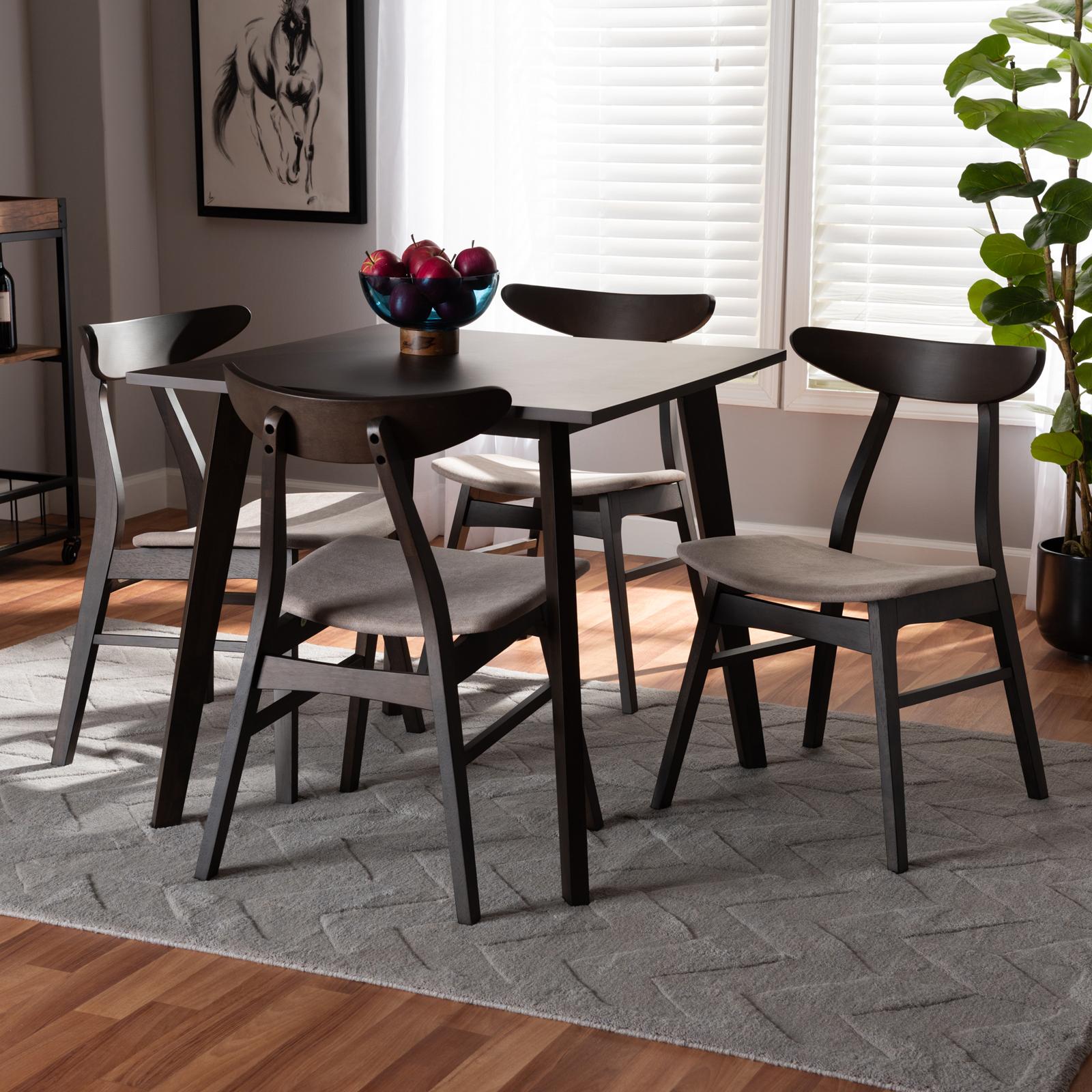 Britte Mid-Century Modern 5-Piece Dining Set 1 Britte Mid-Century Modern 5-Piece Dining Set