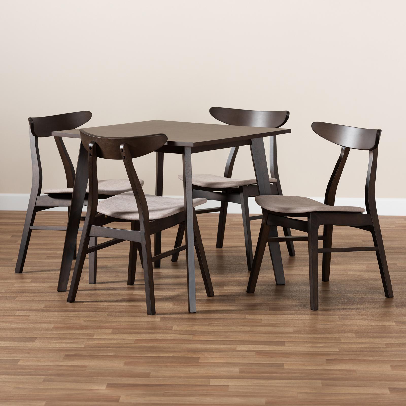 Britte Mid-Century Modern 5-Piece Dining Set 2 Britte Mid-Century Modern 5-Piece Dining Set