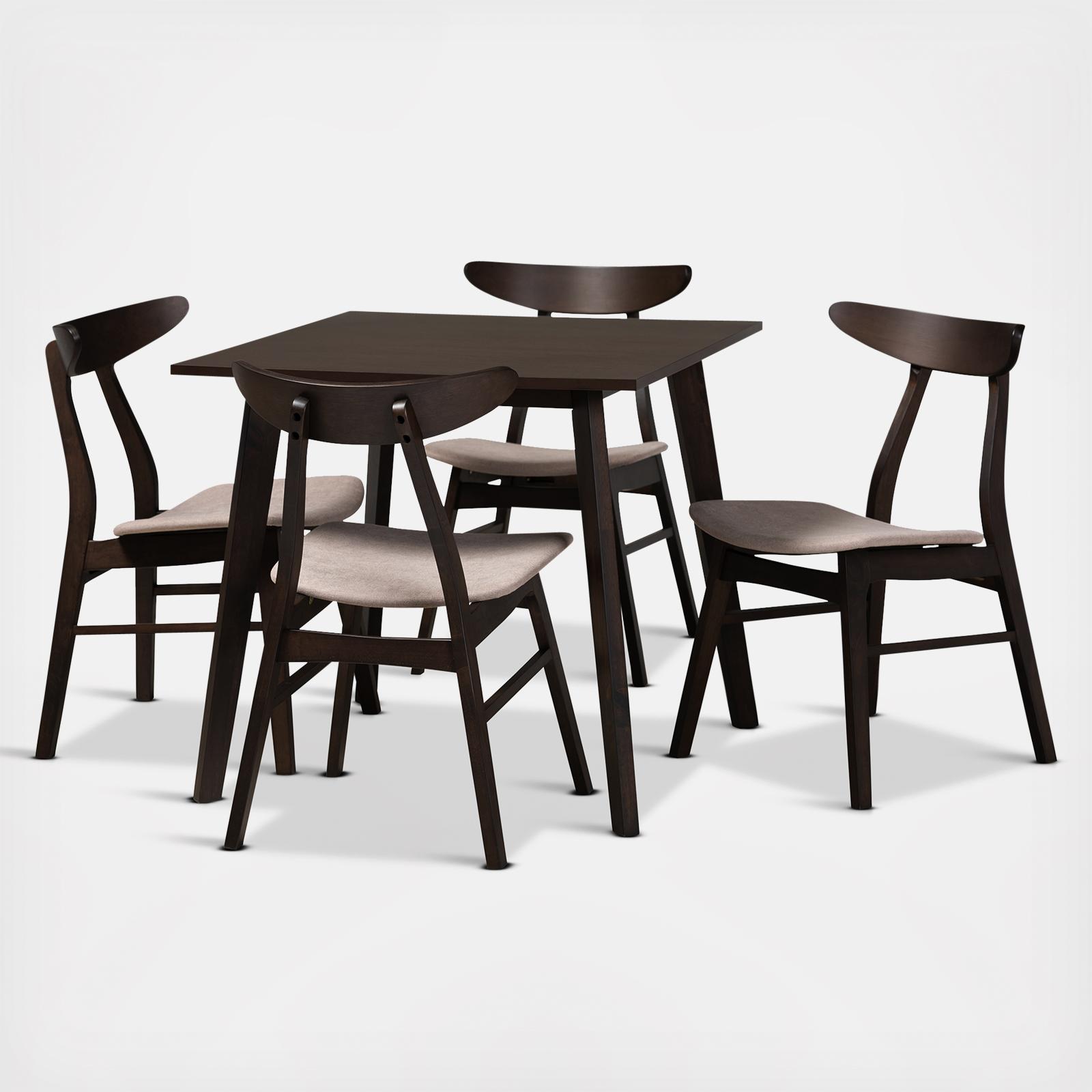 Britte Mid-Century Modern 5-Piece Dining Set 3 Britte Mid-Century Modern 5-Piece Dining Set