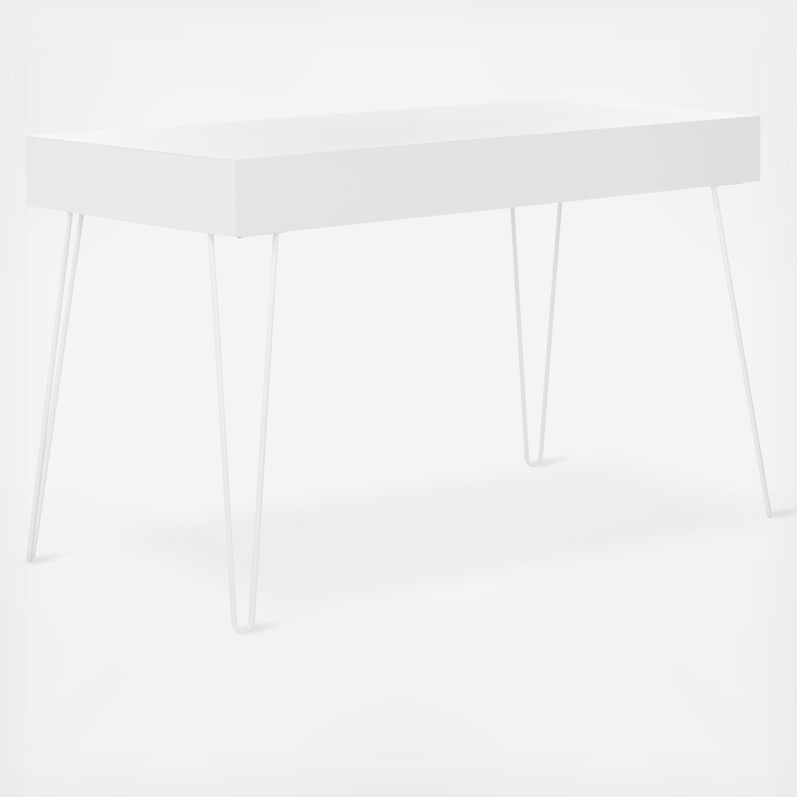 Cade Mid Century Retro Two Drawer Desk 4 Cade Mid Century Retro Two Drawer Desk