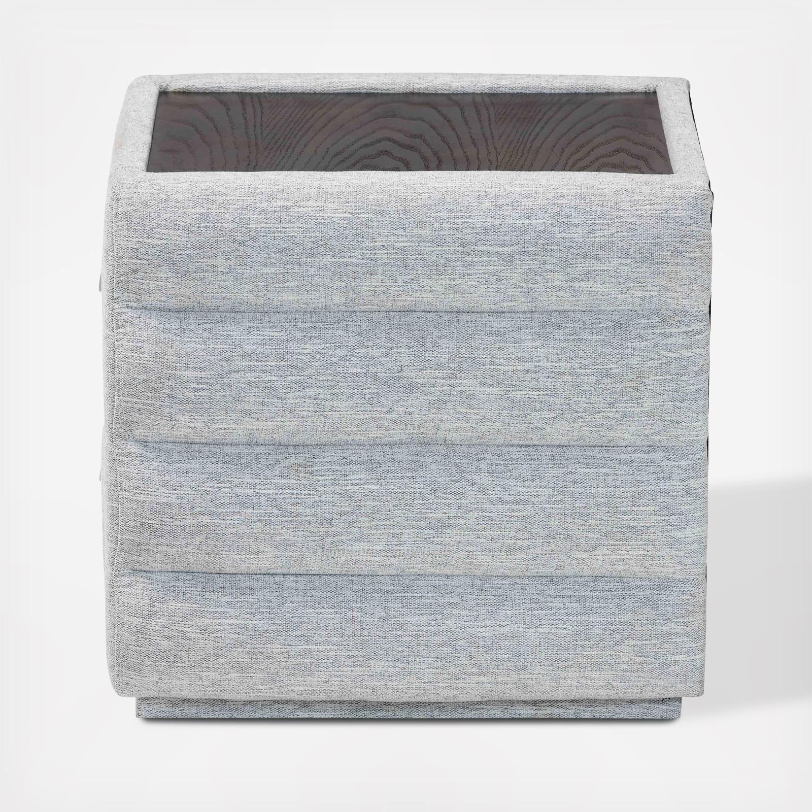 Cadmus Modern Channel-Tufted Fabric 2-Drawer Nightstand 6 Cadmus Modern Channel-Tufted Fabric 2-Drawer Nightstand