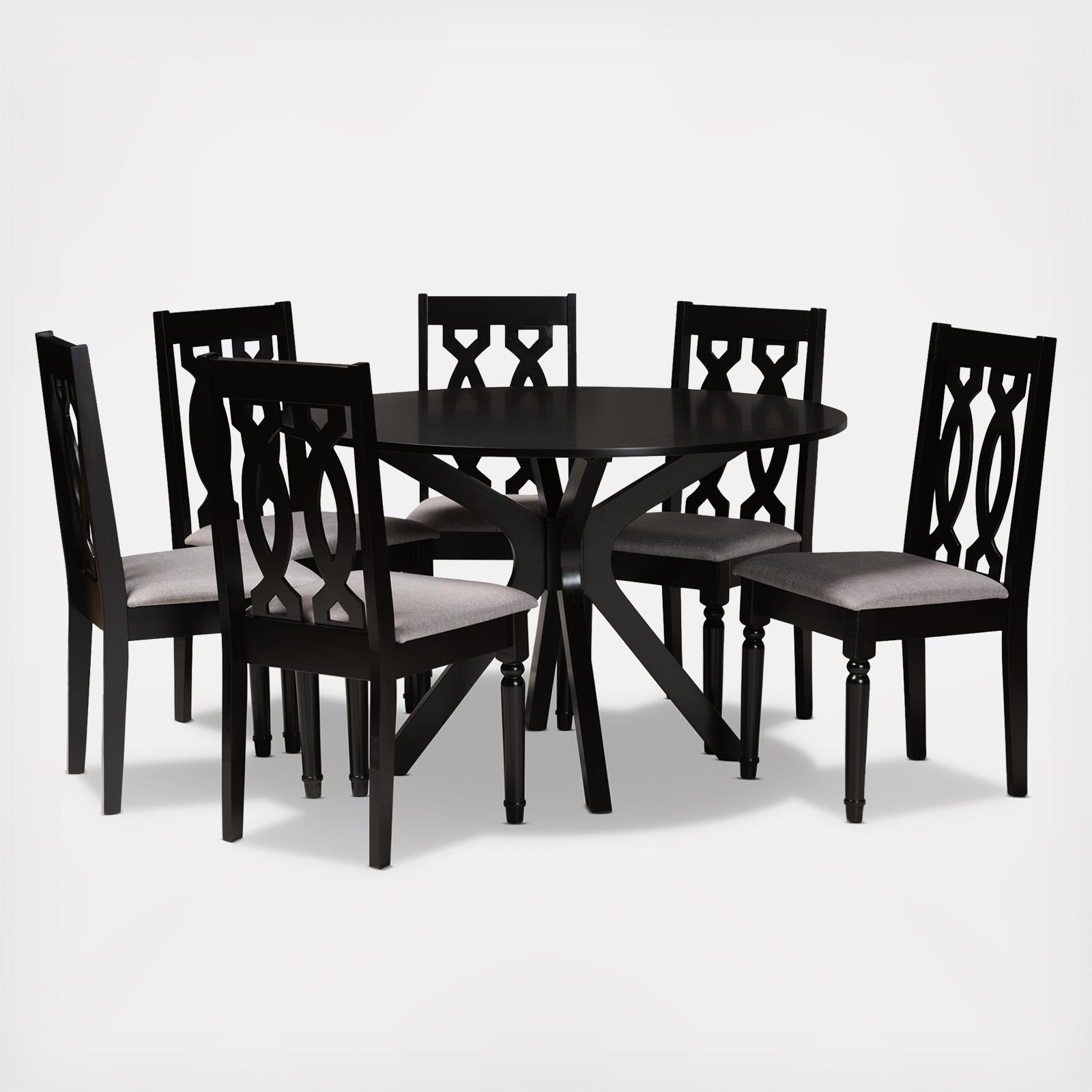 Callie Upholstered Wood 7-Piece Dining Set