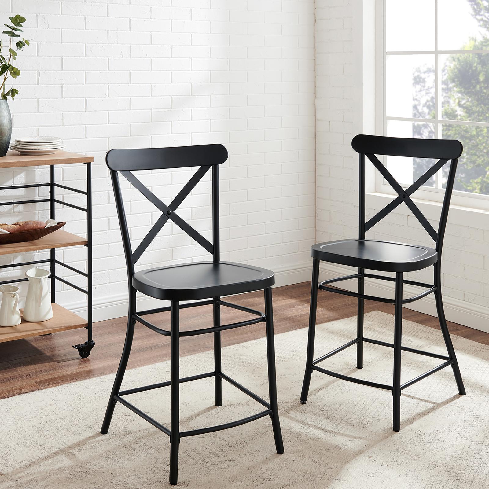 Camille 2-Piece Metal Counter Stool Set 2 Camille 2-Piece Metal Counter Stool Set