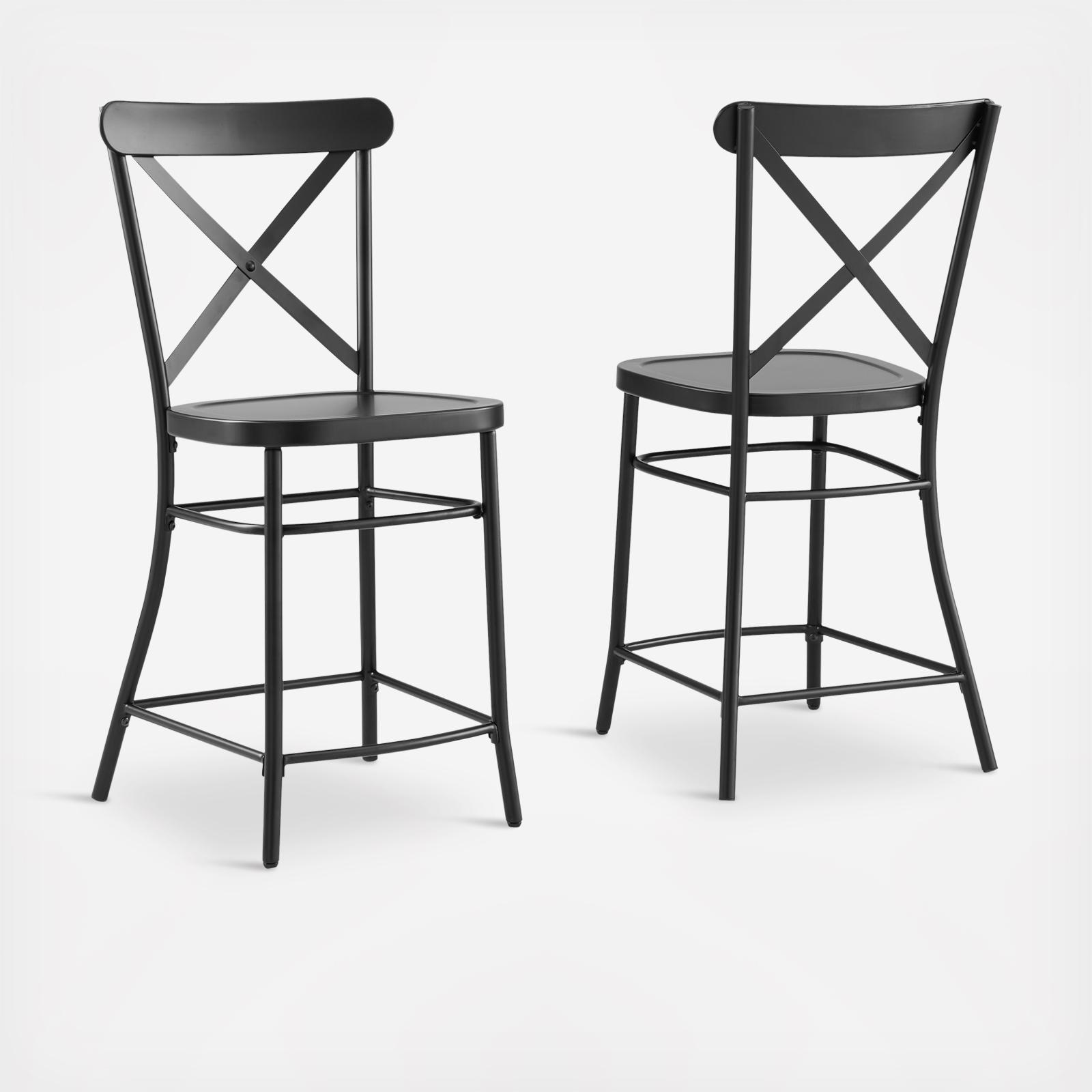 Camille 2-Piece Metal Counter Stool Set 3 Camille 2-Piece Metal Counter Stool Set