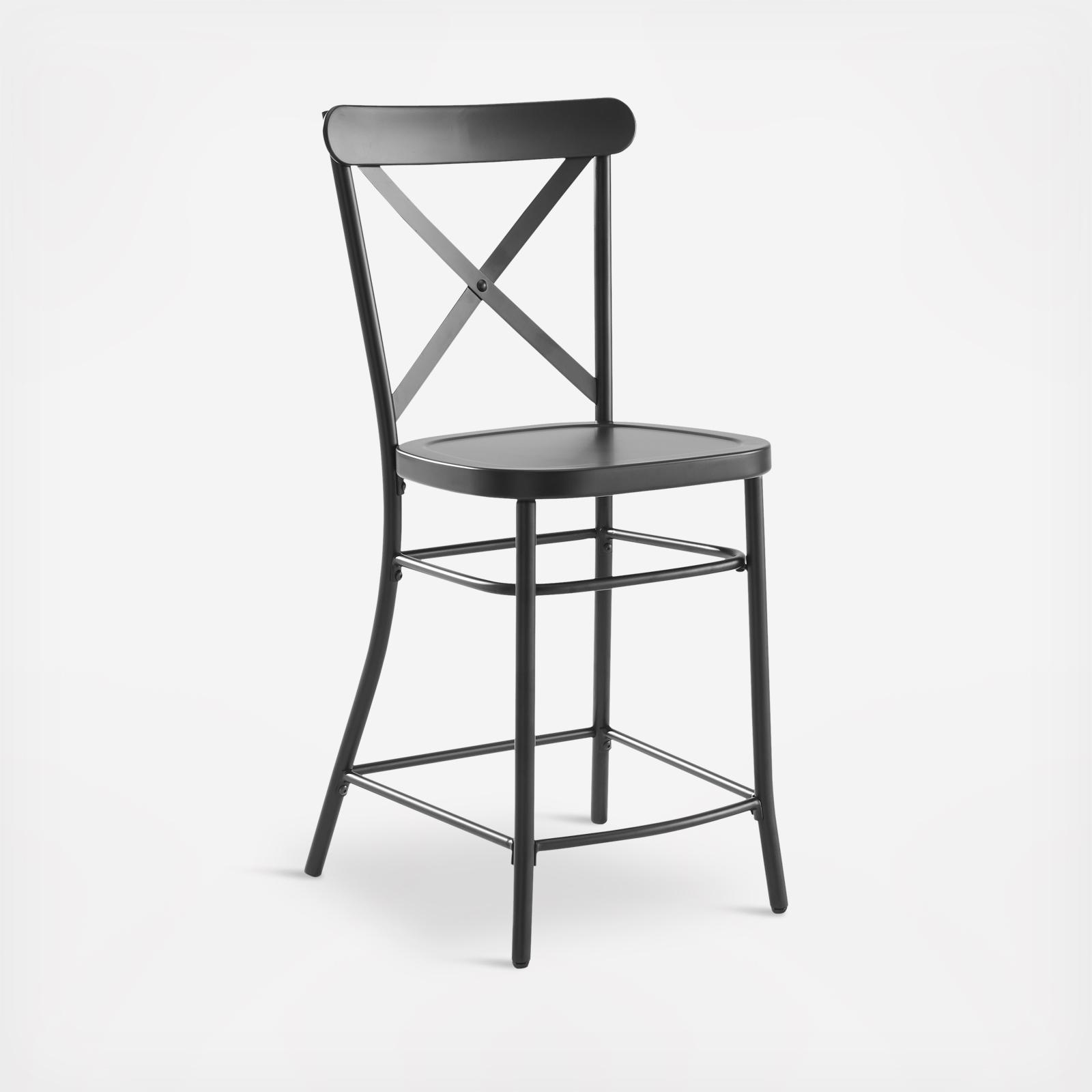 Camille 2-Piece Metal Counter Stool Set 4 Camille 2-Piece Metal Counter Stool Set