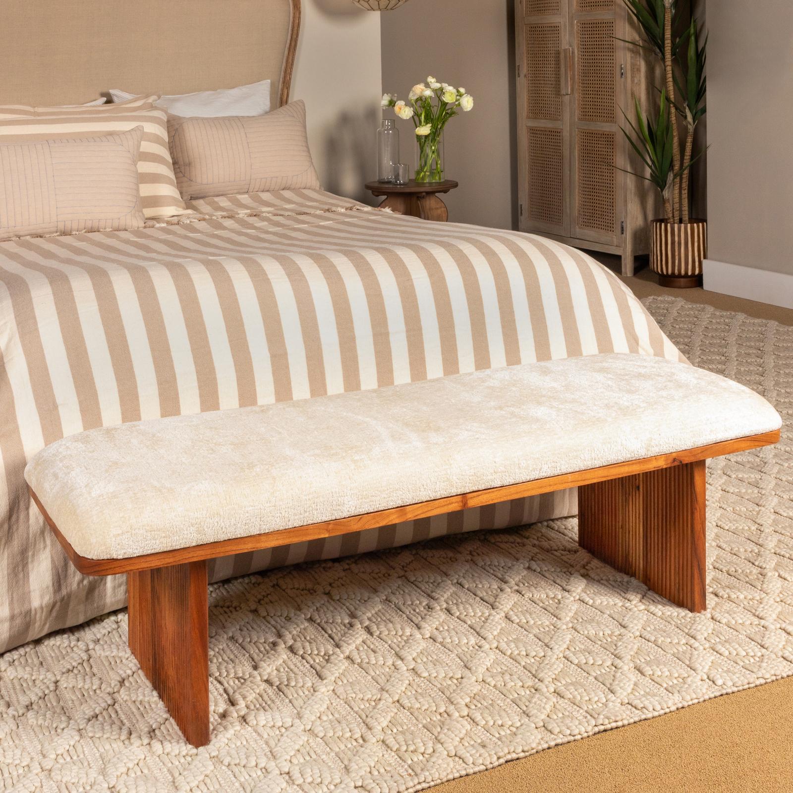 Canal Rectangular Crushed Velvet Bench 17 Canal Rectangular Crushed Velvet Bench