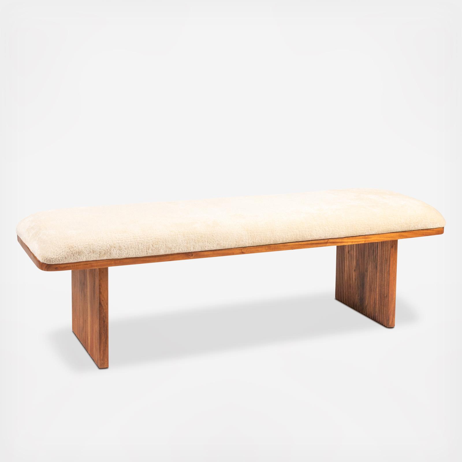 Canal Rectangular Crushed Velvet Bench 2 Canal Rectangular Crushed Velvet Bench