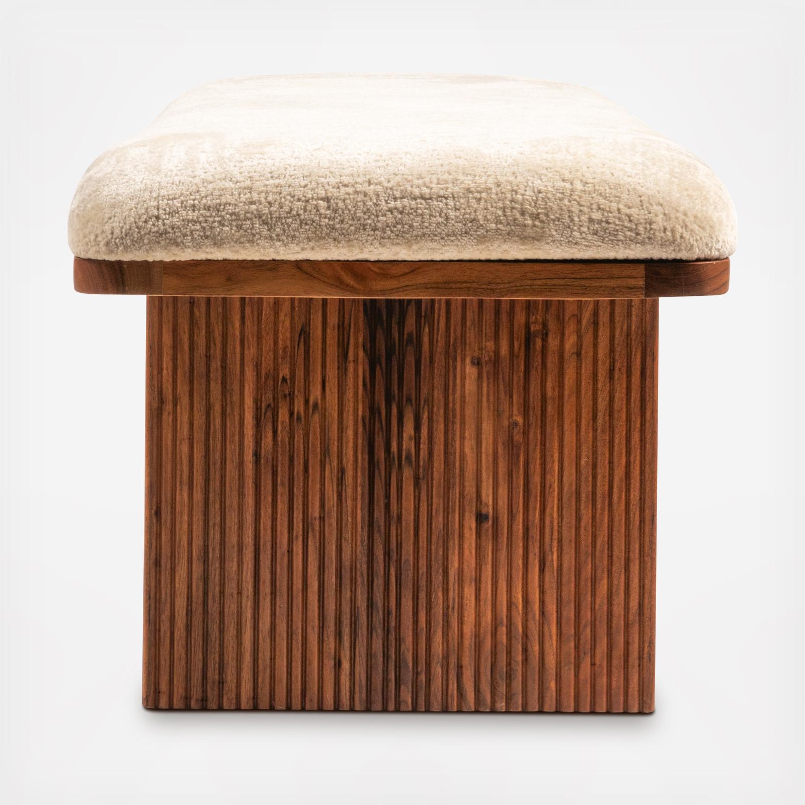Canal Rectangular Crushed Velvet Bench 5 Canal Rectangular Crushed Velvet Bench