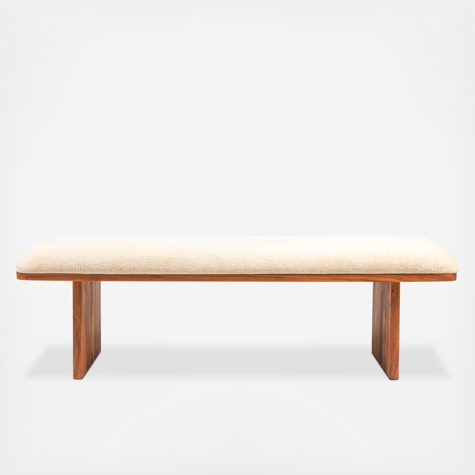 Canal Rectangular Crushed Velvet Bench 7 Canal Rectangular Crushed Velvet Bench