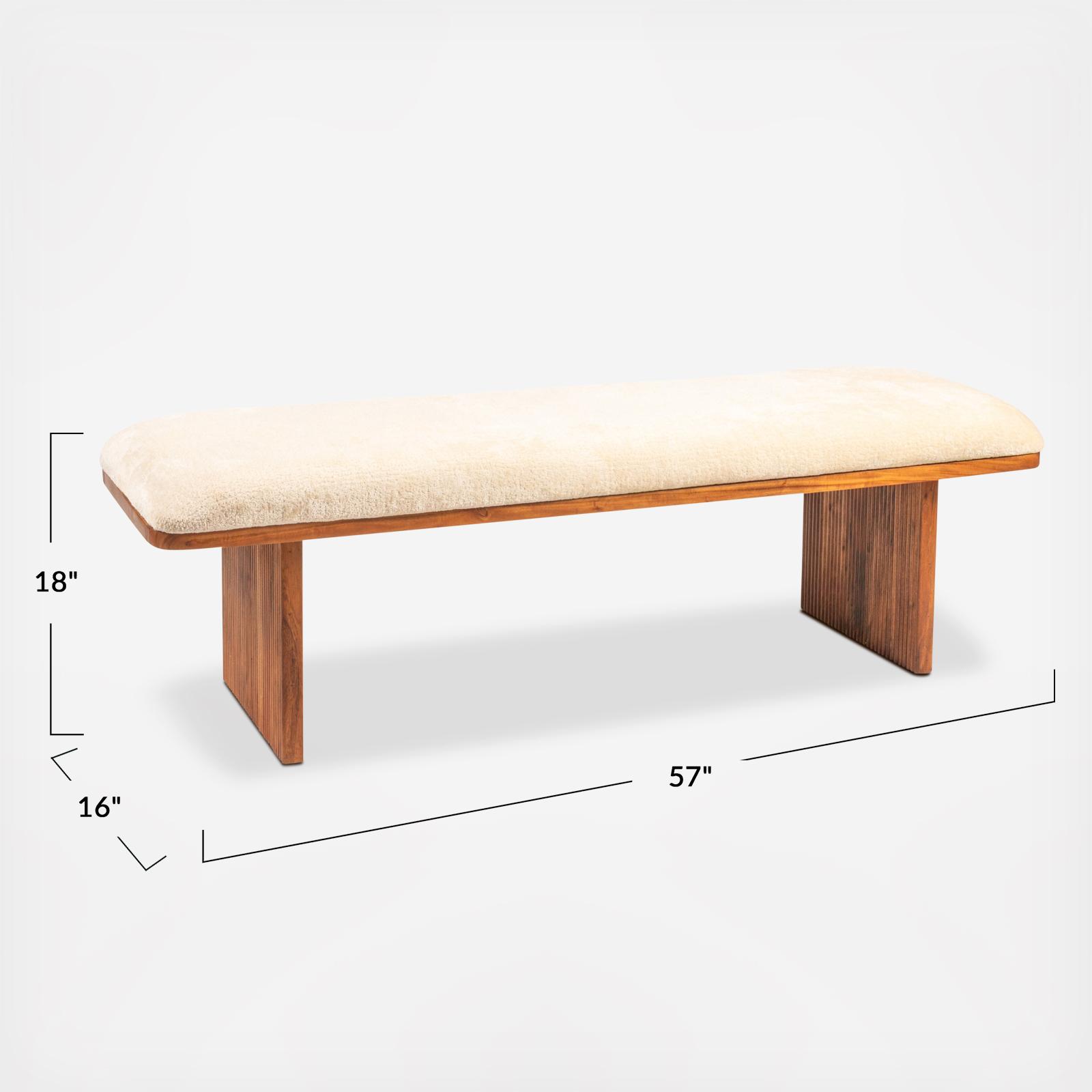 Canal Rectangular Crushed Velvet Bench 8 Canal Rectangular Crushed Velvet Bench
