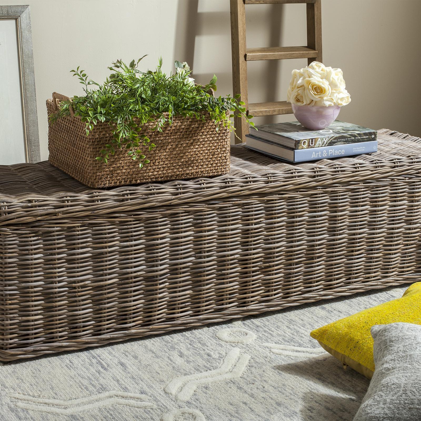 Caius Wicker Bench With Storage