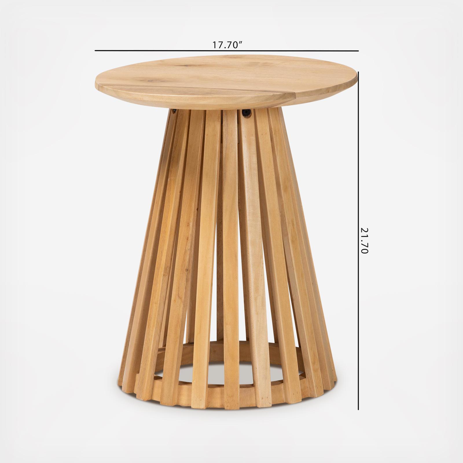 Caribic Modern Slatted End Table 6 Caribic Modern Slatted End Table