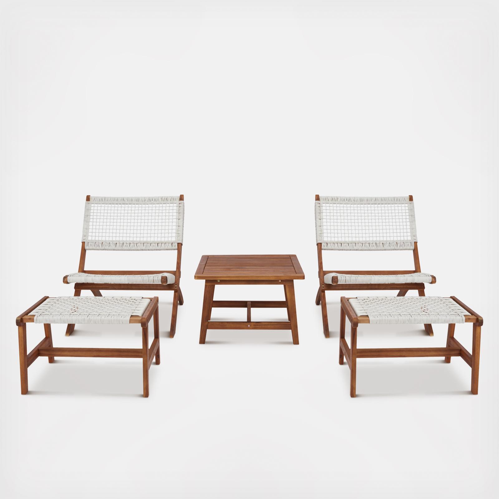 Casella 5-Piece Outdoor Patio Set 2 Casella 5-Piece Outdoor Patio Set