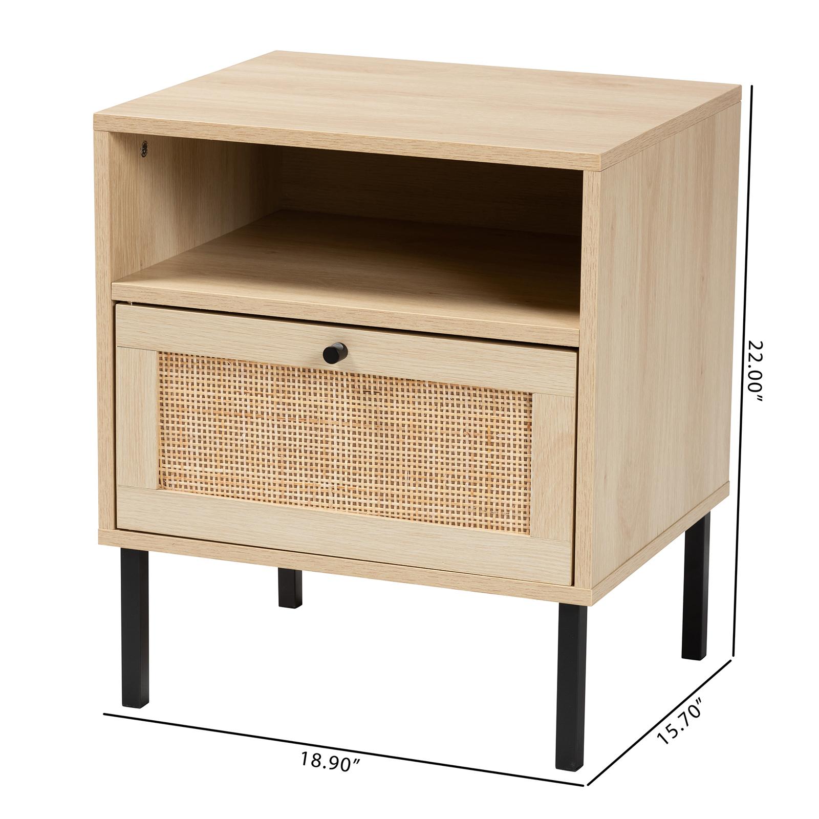 Caterina Natural Rattan 1-Door Nightstand 8 Caterina Natural Rattan 1-Door Nightstand