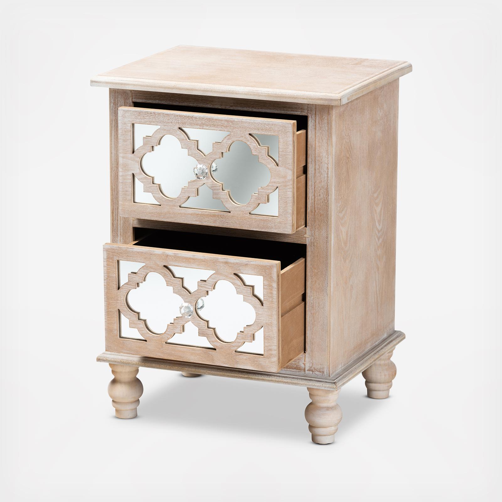 Celia French 2-Drawer Quatrefoil Nightstand 3 Celia French 2-Drawer Quatrefoil Nightstand