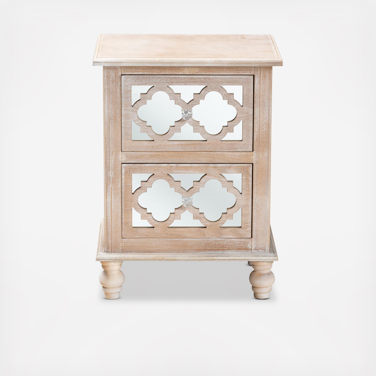 Celia French 2-Drawer Quatrefoil Nightstand 4 Celia French 2-Drawer Quatrefoil Nightstand
