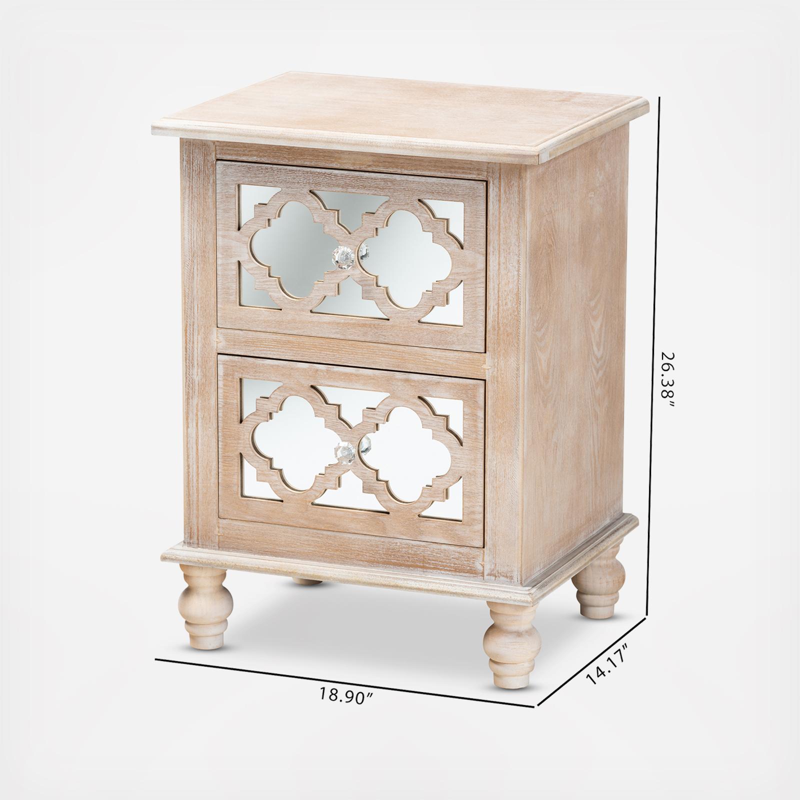 Celia French 2-Drawer Quatrefoil Nightstand 8 Celia French 2-Drawer Quatrefoil Nightstand