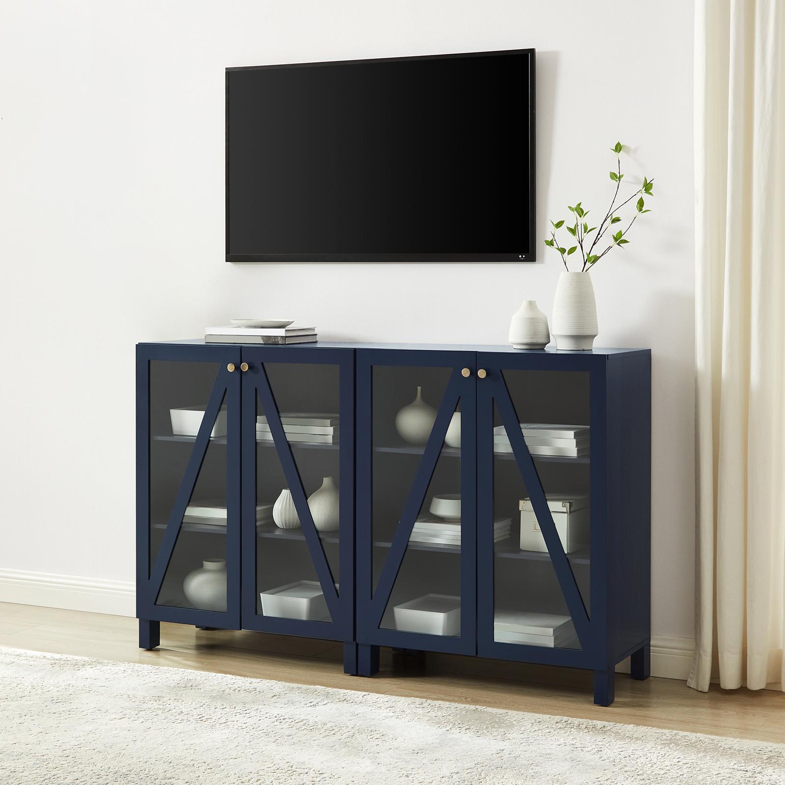 Cassai 2-Piece Media Storage Cabinet Set