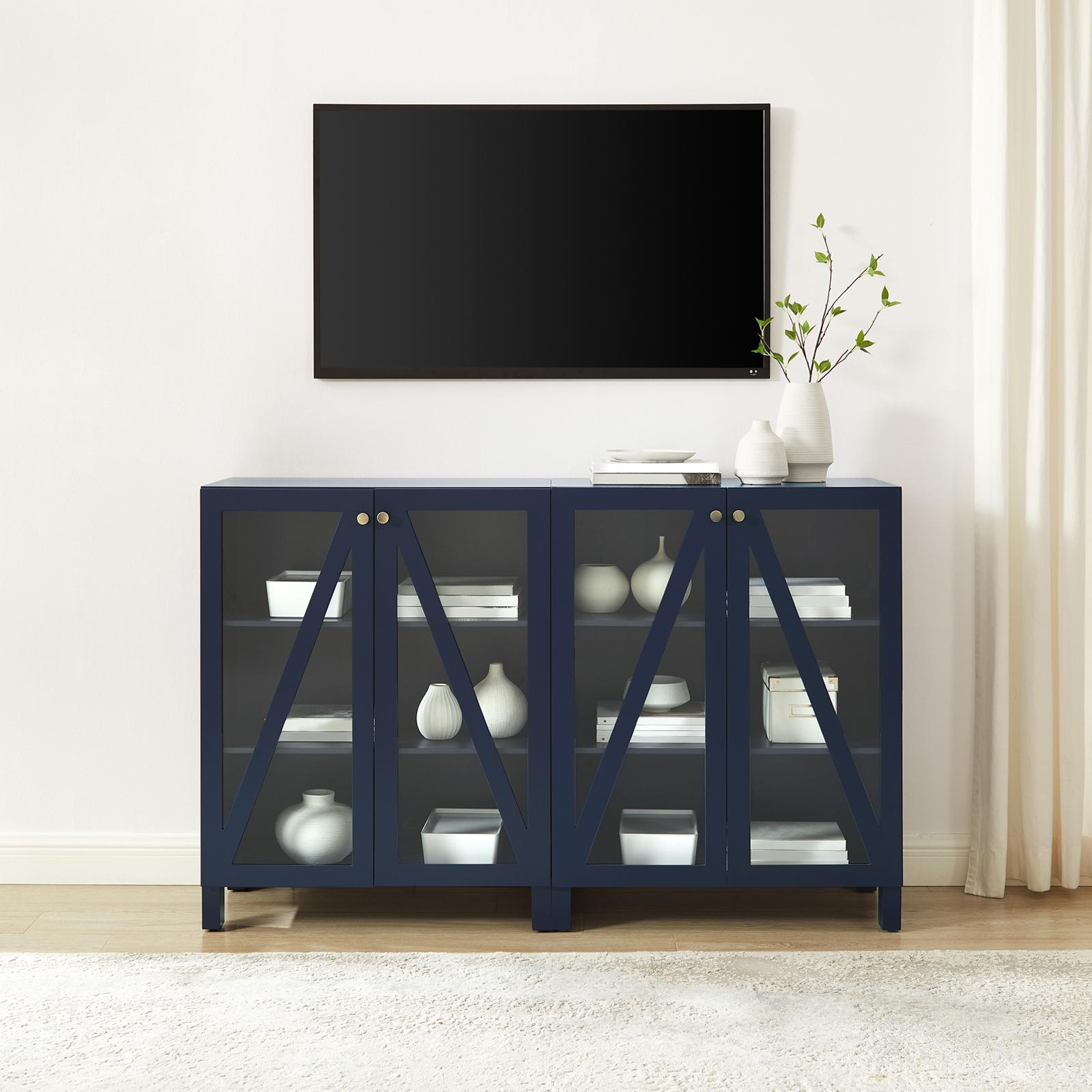 Cassai 2-Piece Media Storage Cabinet Set