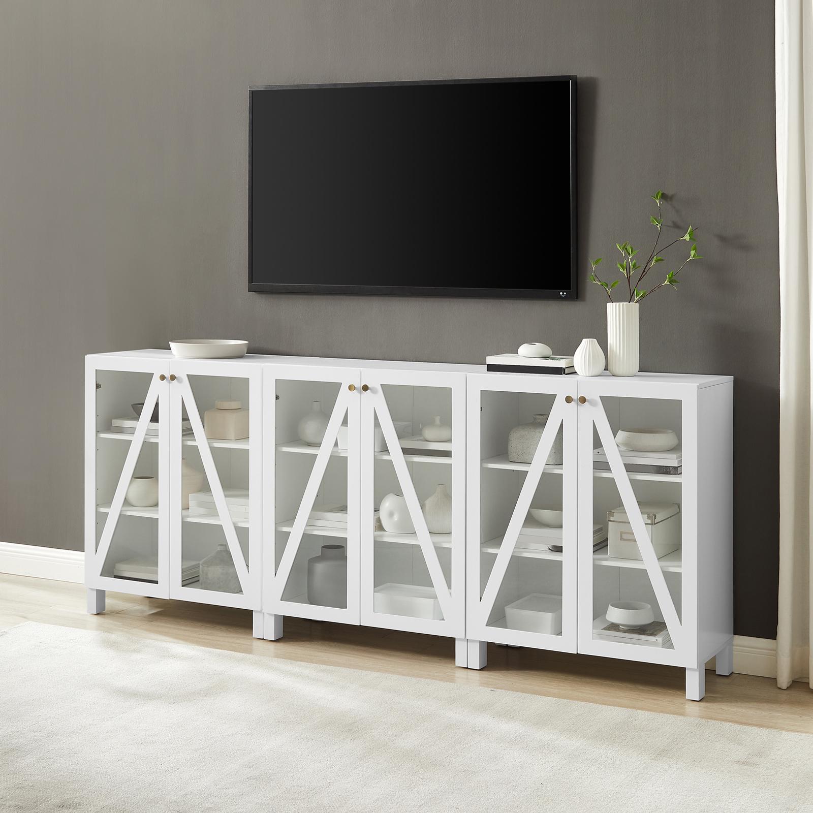 Cassai 3-Piece Media Storage Cabinet Set 1 Cassai 3-Piece Media Storage Cabinet Set