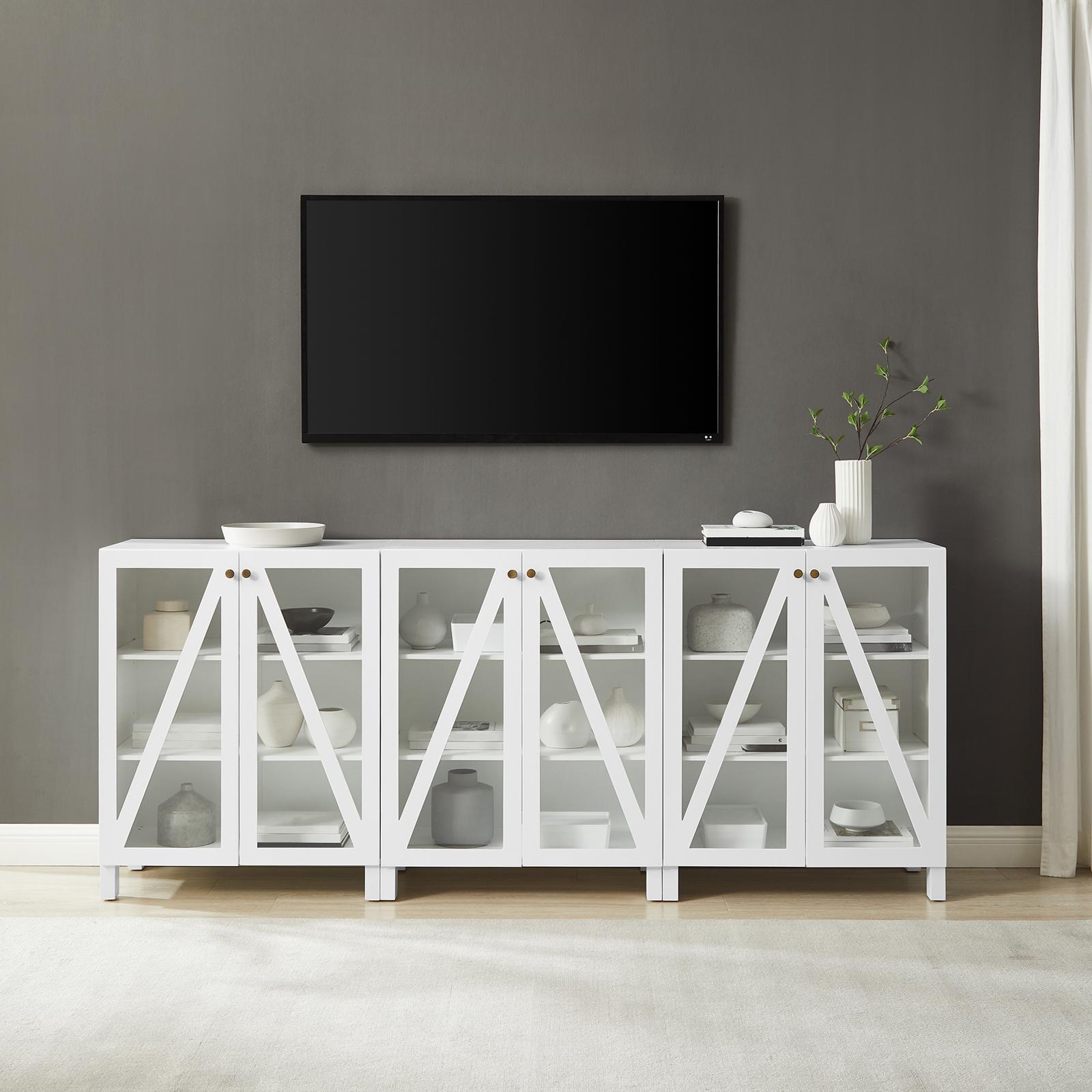 Cassai 3-Piece Media Storage Cabinet Set 2 Cassai 3-Piece Media Storage Cabinet Set