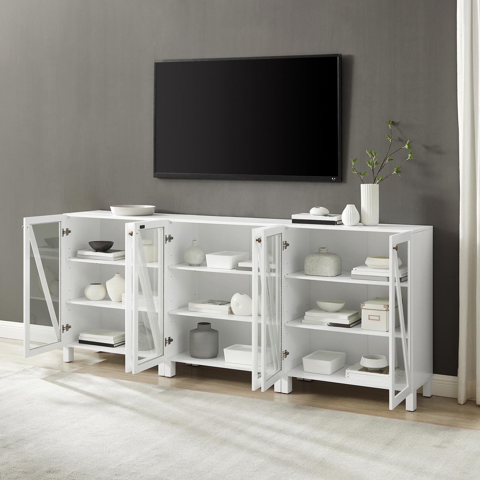 Cassai 3-Piece Media Storage Cabinet Set 3 Cassai 3-Piece Media Storage Cabinet Set