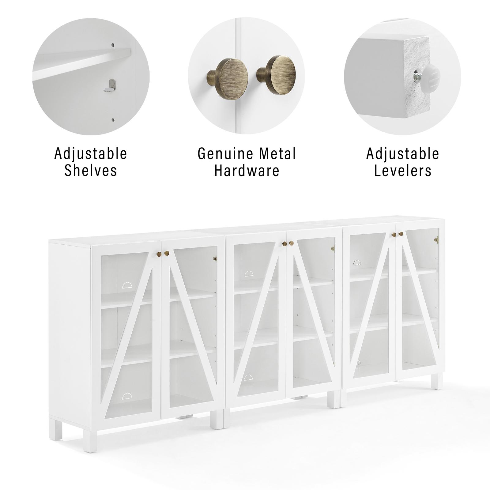 Cassai 3-Piece Media Storage Cabinet Set 6 Cassai 3-Piece Media Storage Cabinet Set