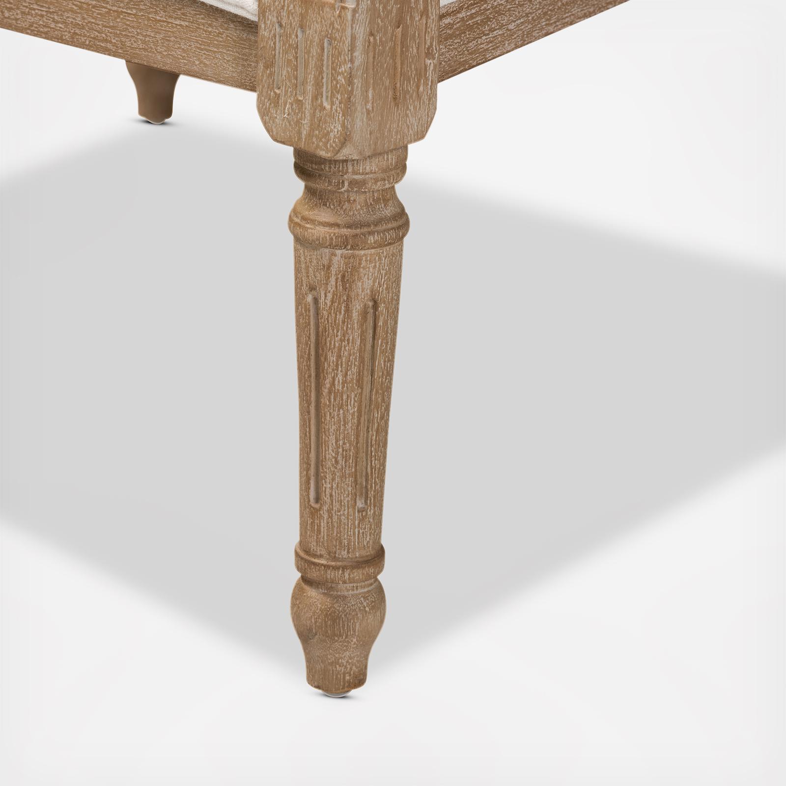 Clemence French Provincial Whitewashed Single Wood Armchair 3 Clemence French Provincial Whitewashed Single Wood Armchair