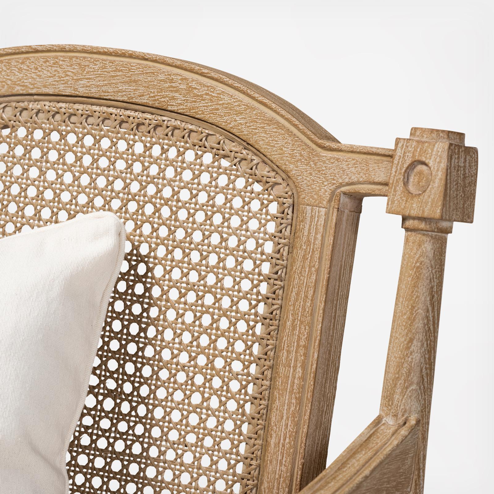 Clemence French Provincial Whitewashed Single Wood Armchair 6 Clemence French Provincial Whitewashed Single Wood Armchair