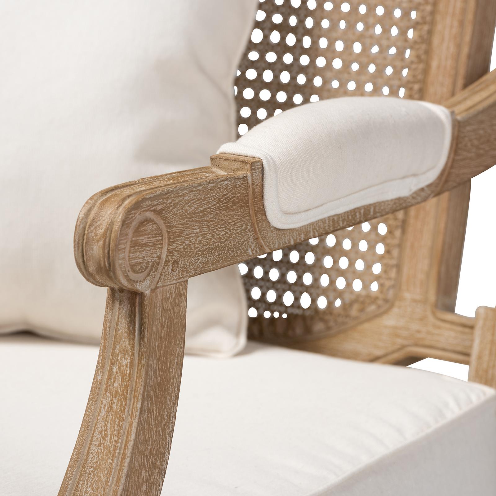 Clemence French Provincial Whitewashed Single Wood Armchair 7 Clemence French Provincial Whitewashed Single Wood Armchair