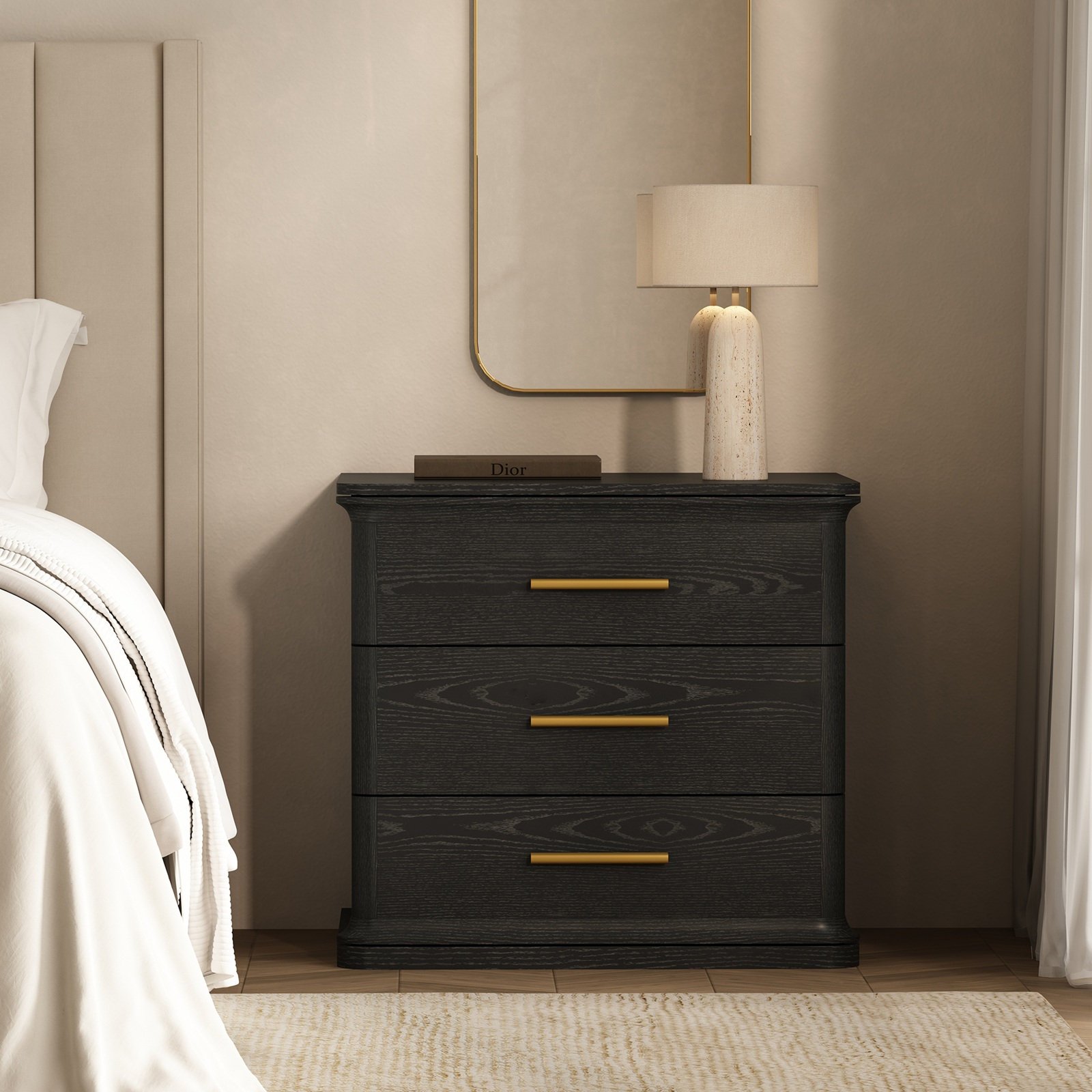 Clifford 3-Drawer Nightstand 1 Clifford 3-Drawer Nightstand
