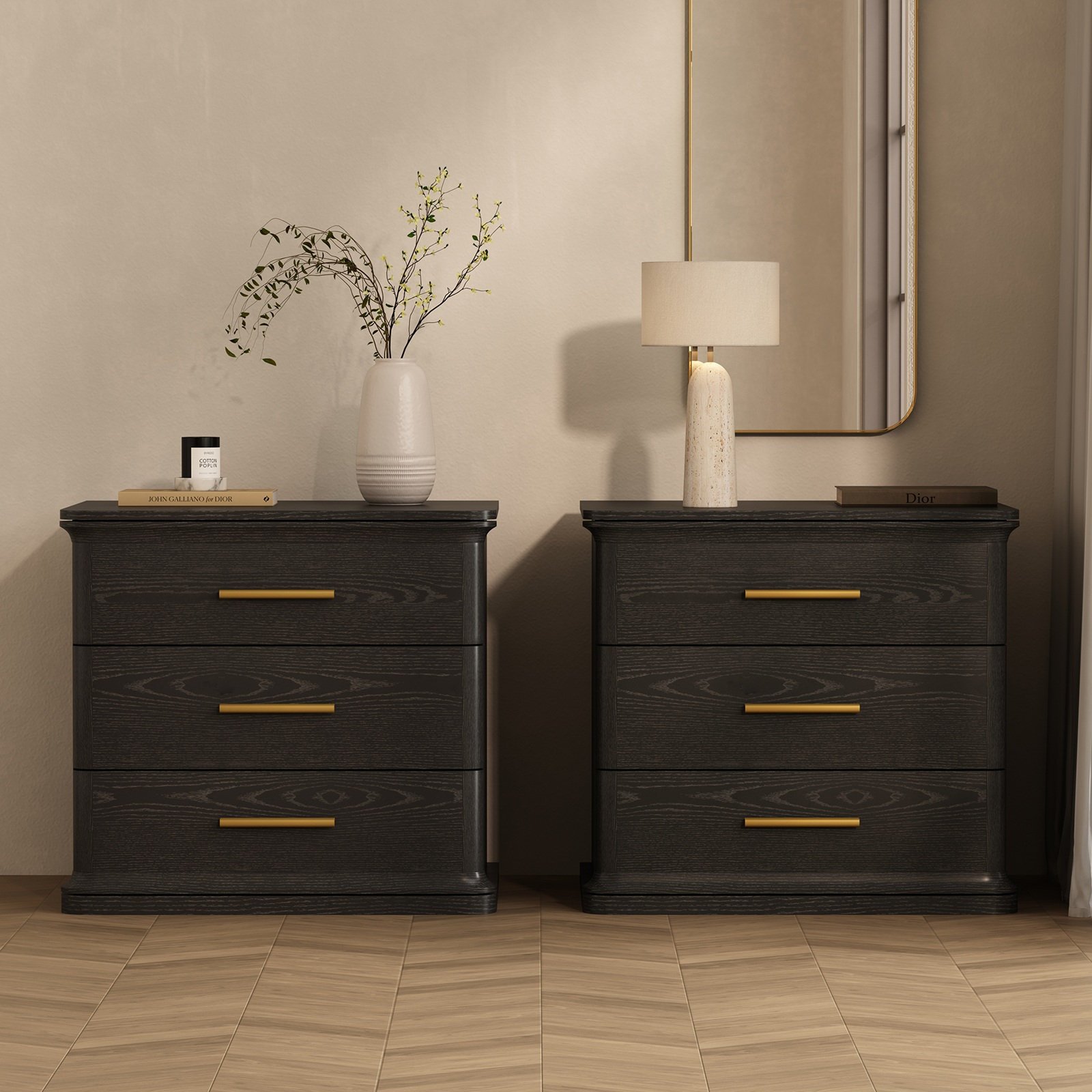 Clifford 3-Drawer Nightstand 4 Clifford 3-Drawer Nightstand