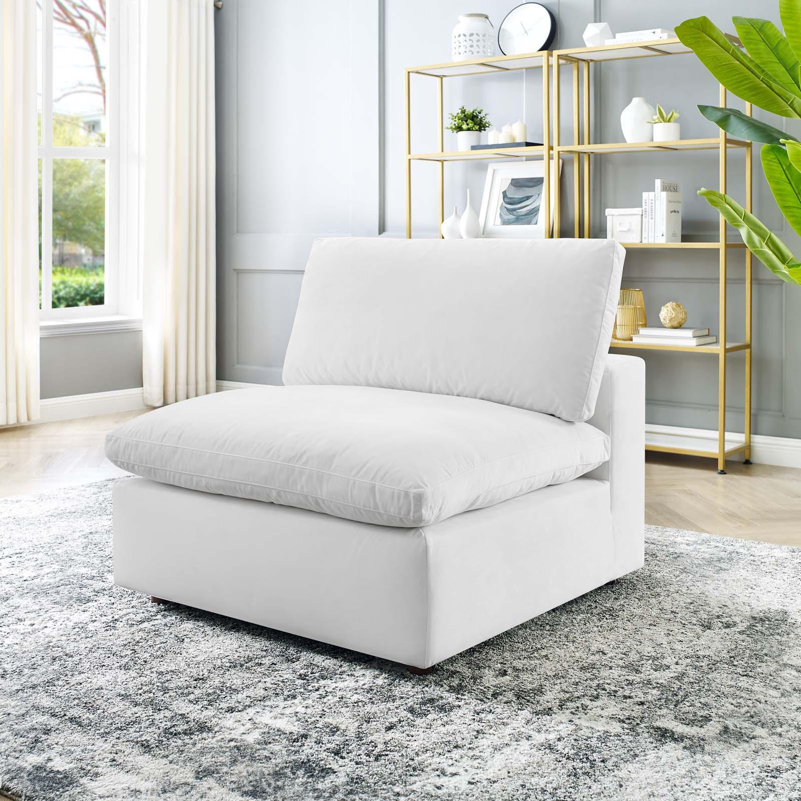 Commix Overstuffed Velvet Armless Chair 3 Commix Overstuffed Velvet Armless Chair