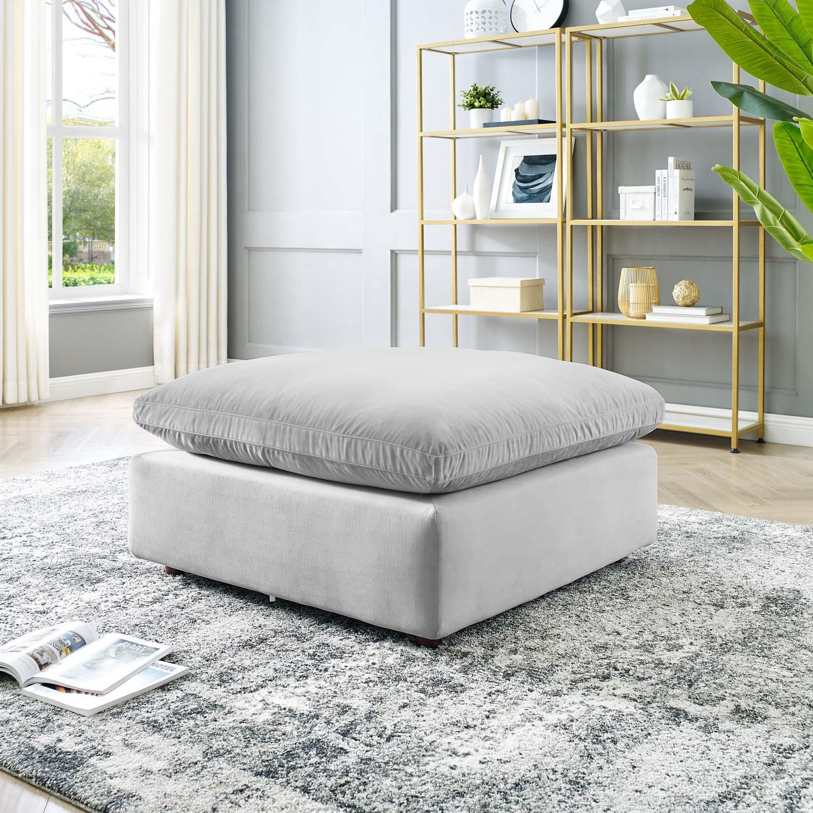 Commix Overstuffed Velvet Ottoman 13 Commix Overstuffed Velvet Ottoman