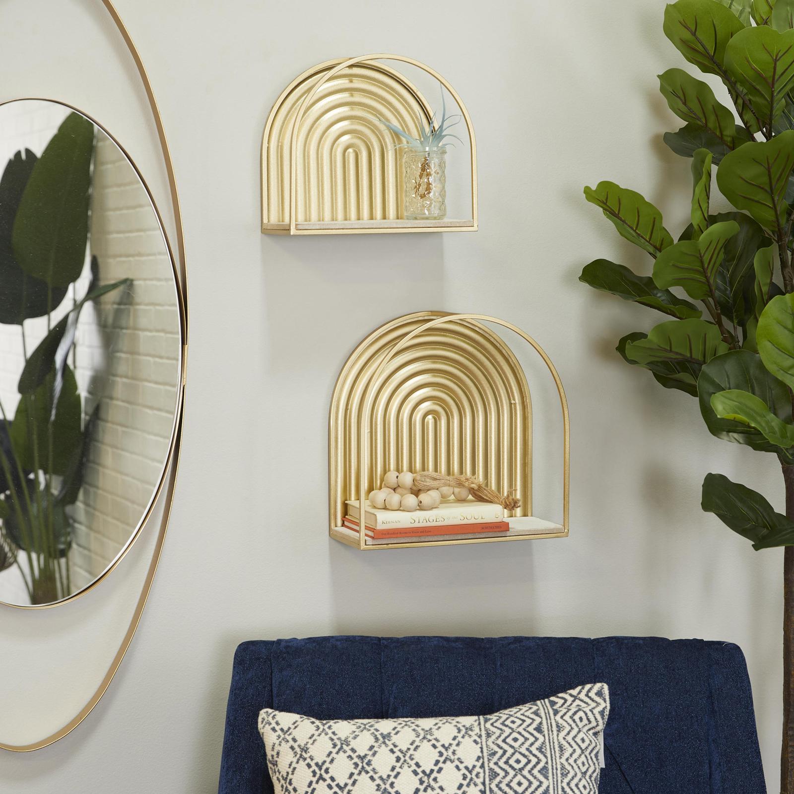Contemporary Arched 2-Piece Wall Shelf Set 7 Contemporary Arched 2-Piece Wall Shelf Set